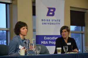 Erin Nuxoll from Boise Cascade Company and Jessica Flynn from Red Sky PR