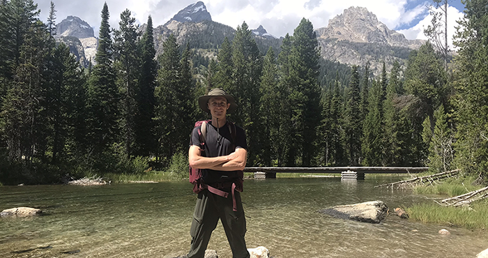 George Feton in the Teton mountains in Wyoming