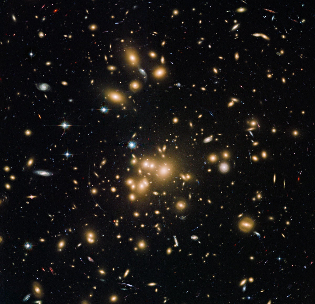 Hubble’s view of Abell 1689, a galaxy cluster in the constellation Virgo over 2.3 billion light-years away.