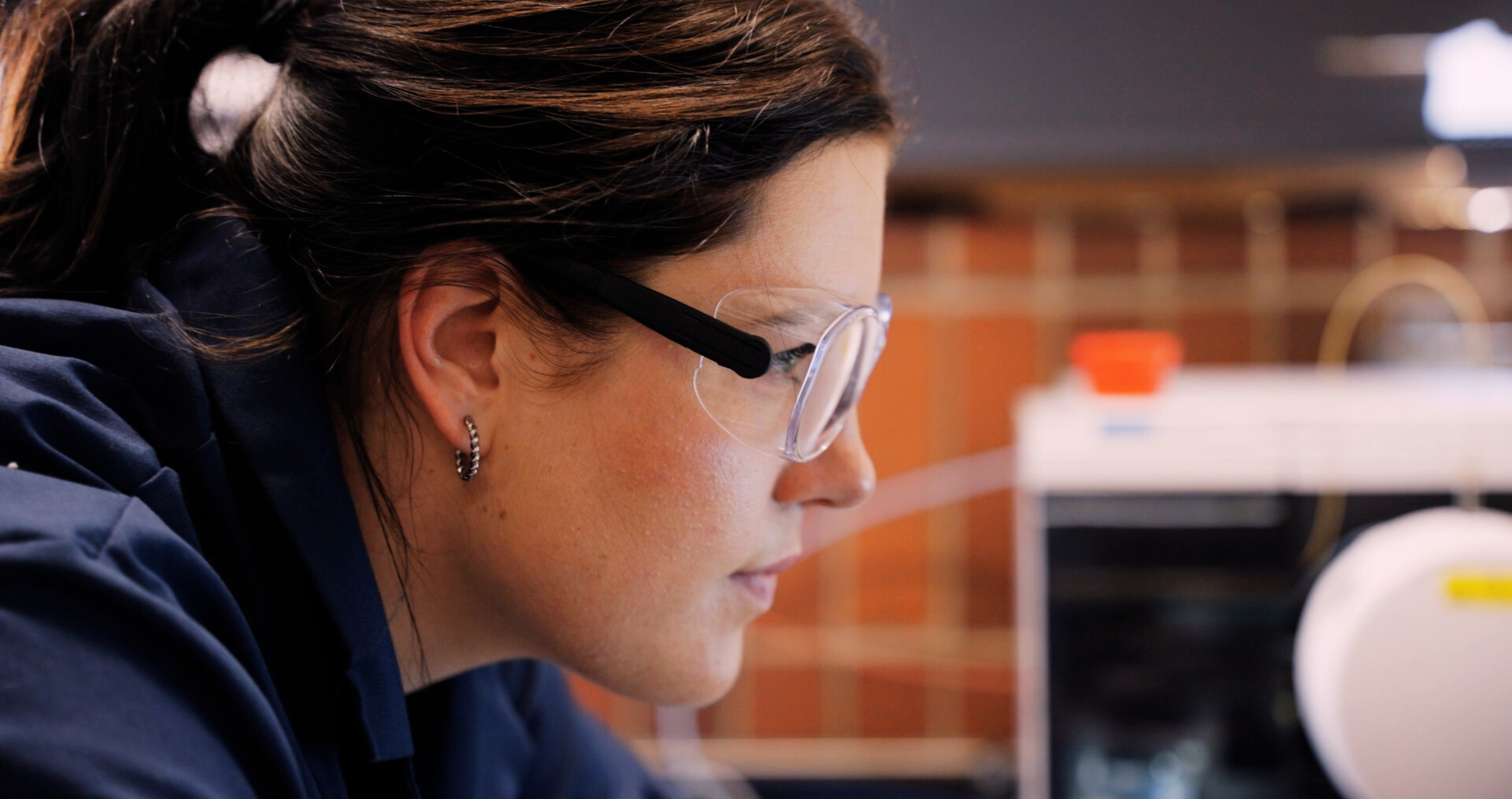 Researcher working in a lab
