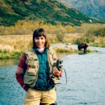 Park ranger and bear
